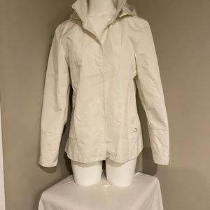 Brand new white Roxy size large woman’s spring fall coat, zippered pockets.